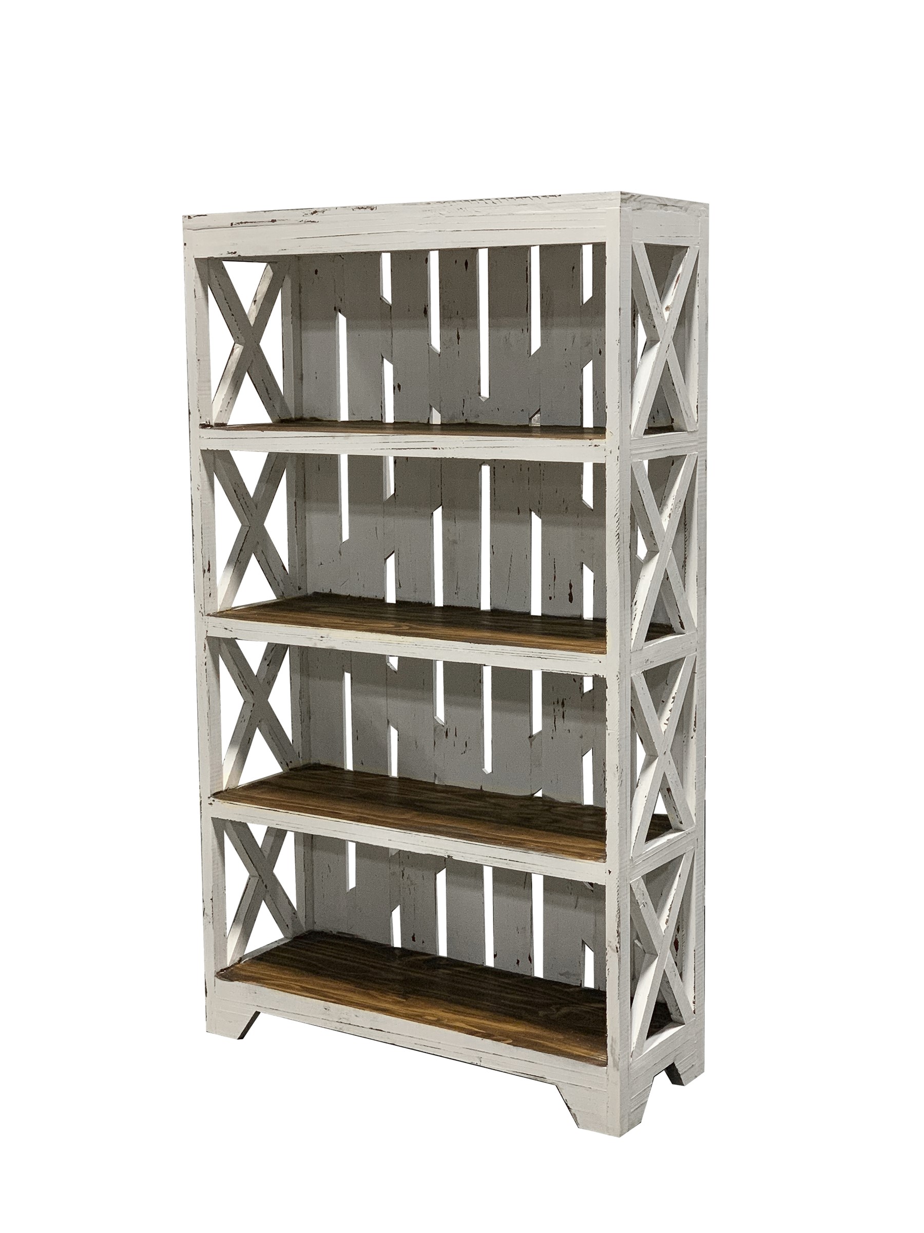 (image for) White Bookcase Rustic